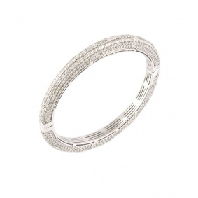 18k White Gold Diamond Pave Set Bracelet 10.18ct 18k White Gold Diamond Pave Set Bracelet 10.18ct